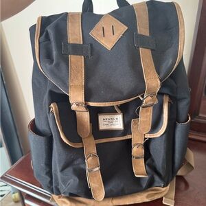 Benrus Black and Tan Men's Backpack